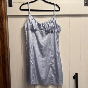 Princess Polly Light Blue Satin Dress Size 10 Dance Formal Party